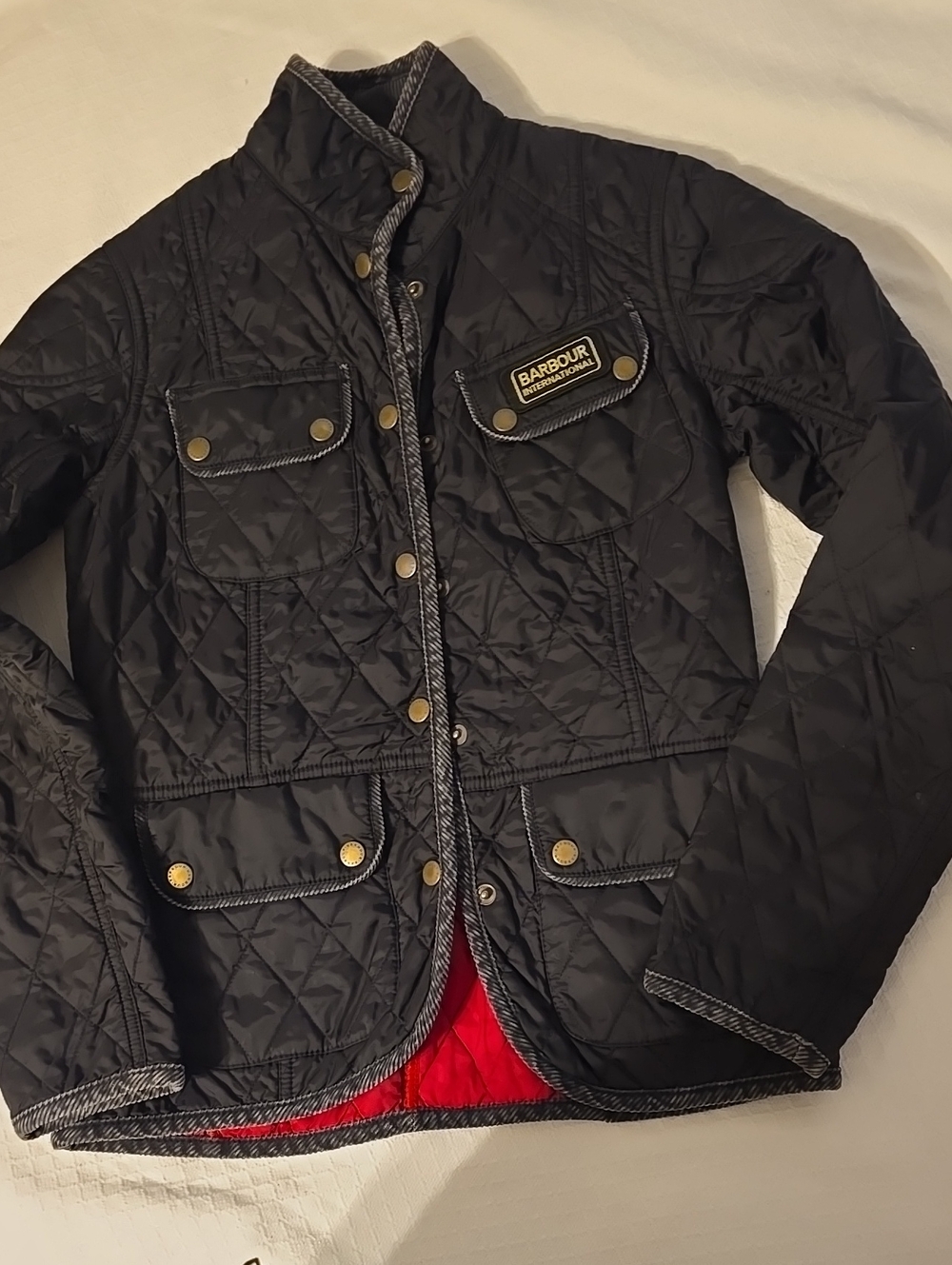 💥Barbour Summer Vintage International Quilted Jacket Black US 4 LQU0394